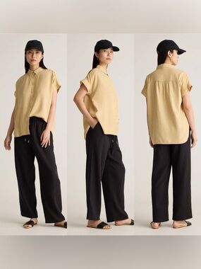 Quince 100% Organic Cotton Gauze Straight Leg Pants